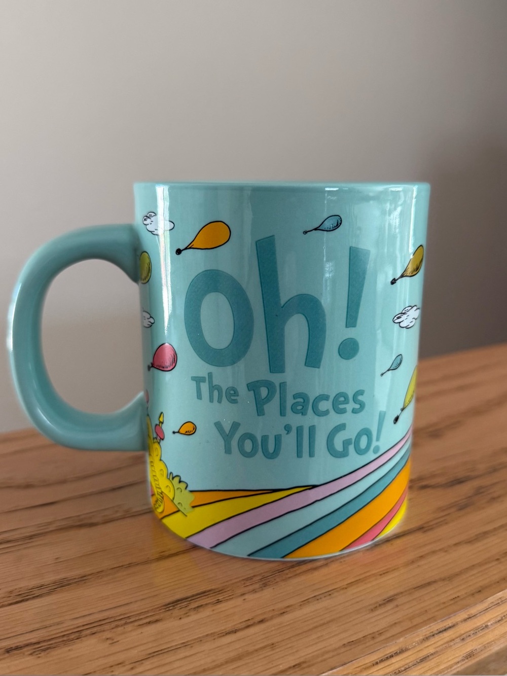 Dr. Seuss Light Blue Ceramic Mug with Multicolor Accents